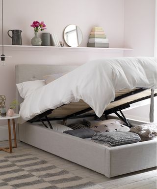 Underbed storage with ottoman bed