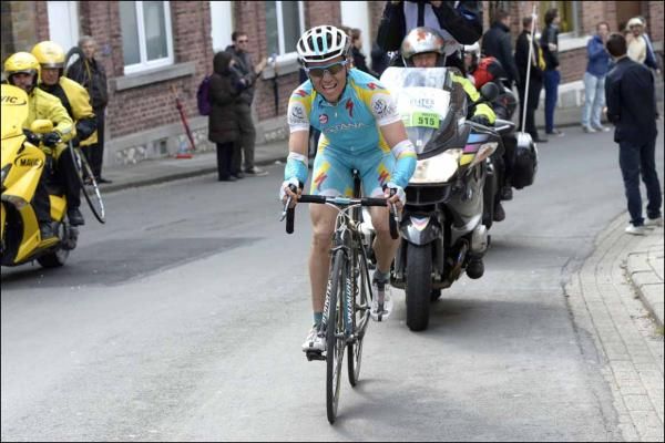 Maxim Iglinskiy (Astana) en route to Liege-Bastogne-Liege victory.
