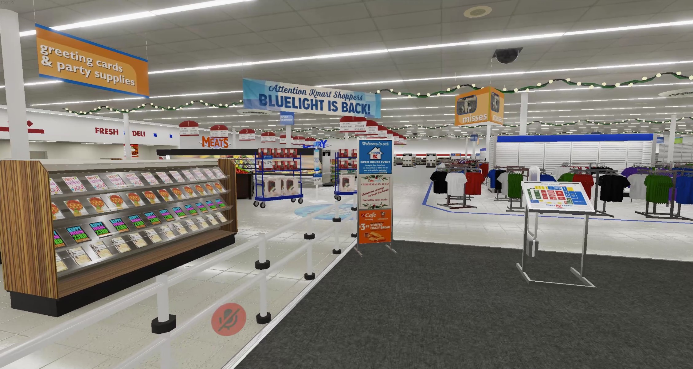view from entrance of virtual Kmart super