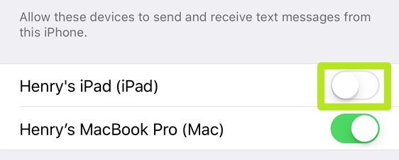 can t receive sms on ipad