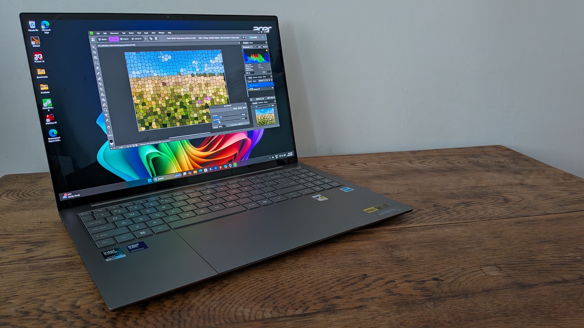 The Acer Swift 16 AI (2026) on a desk