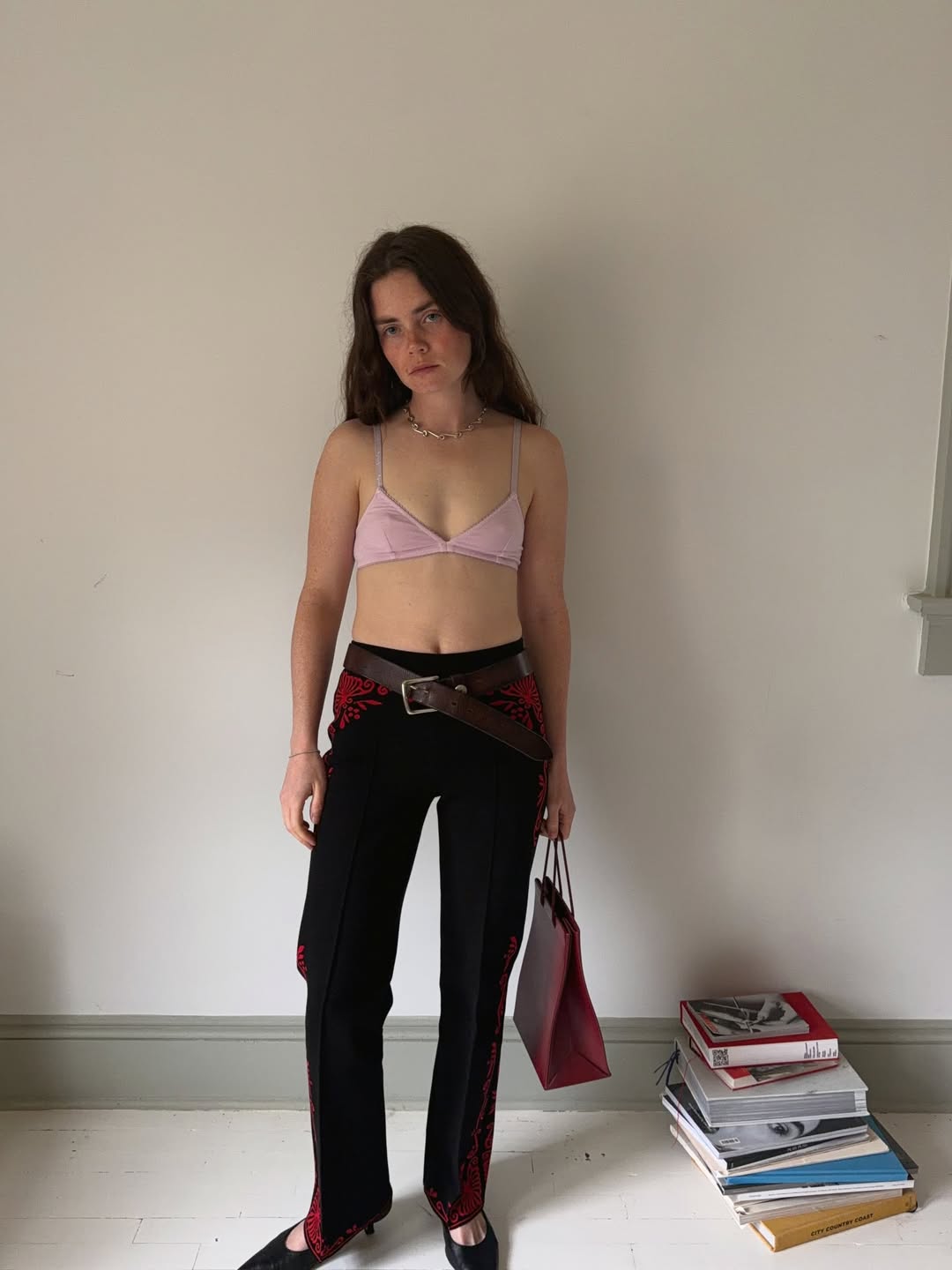 Reese Blutstein in a bra top.