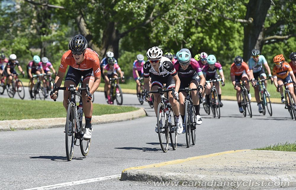 Sara Bergen (Rally Cycling) attacks to start the break