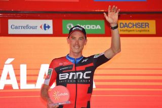 Dennis will wear the leader's red jersey, but also holds the points classification, mountains and combination classifications and BMC leads the teams standings, too. Quite a day for the team.