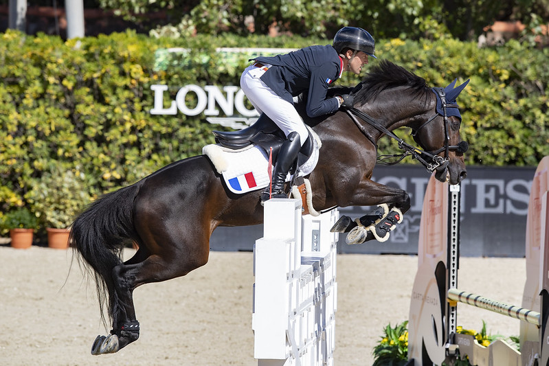 Simon Delestre and Cayman Jolly Jumper in action during the LLN Final in Barcelona.