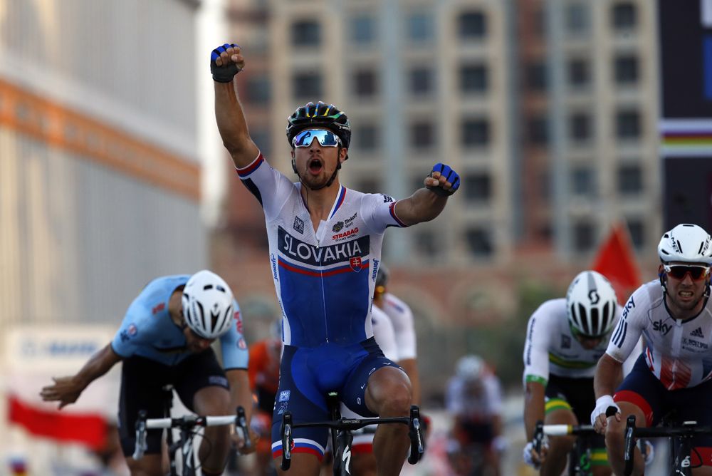 Peter Sagan (Slovakia) wins his second rainbow jersey