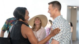 Angela Basset as Athena and Peter Krause as Bobby in 9-1-1 season 7