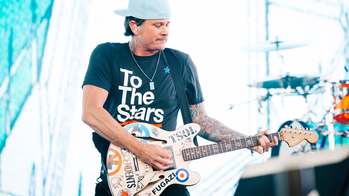 Watch Tom DeLonge's new Fender Starcaster make its live debut at Blink182's surprise Coachella set