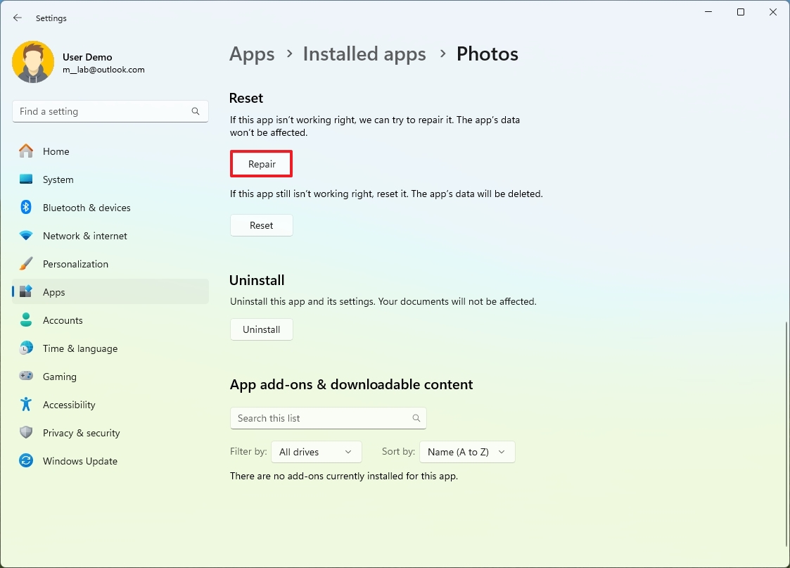 How to reset Photos app to fix problems on Windows 11 and 10