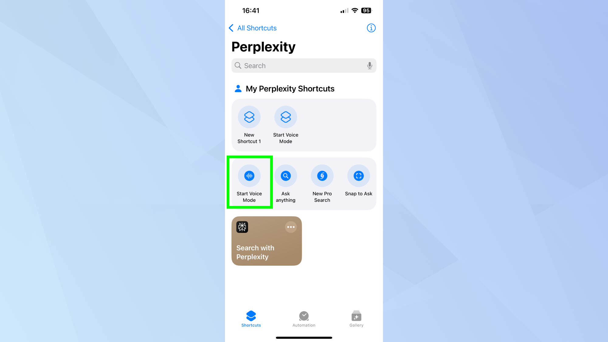 Perplexity Start voice mode