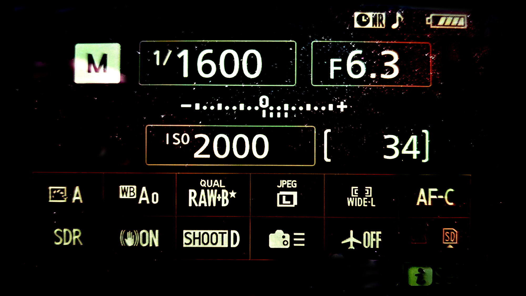 Final settings for the main shot