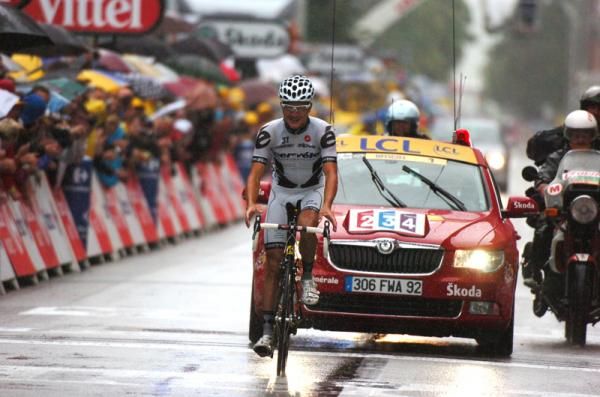 Heinrich Haussler (Cervelo TestTeam) completing his first Tour de France stage victory