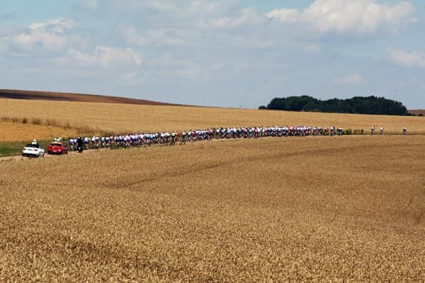 The peloton enjoys another day of beautiful weather in France.