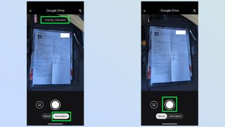 how to use document scanner in the google drive app