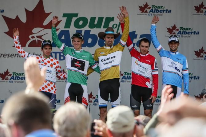 The jersey winners after stage 2