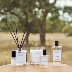 The White Company Santa Fe range on a table in a summer meadow.