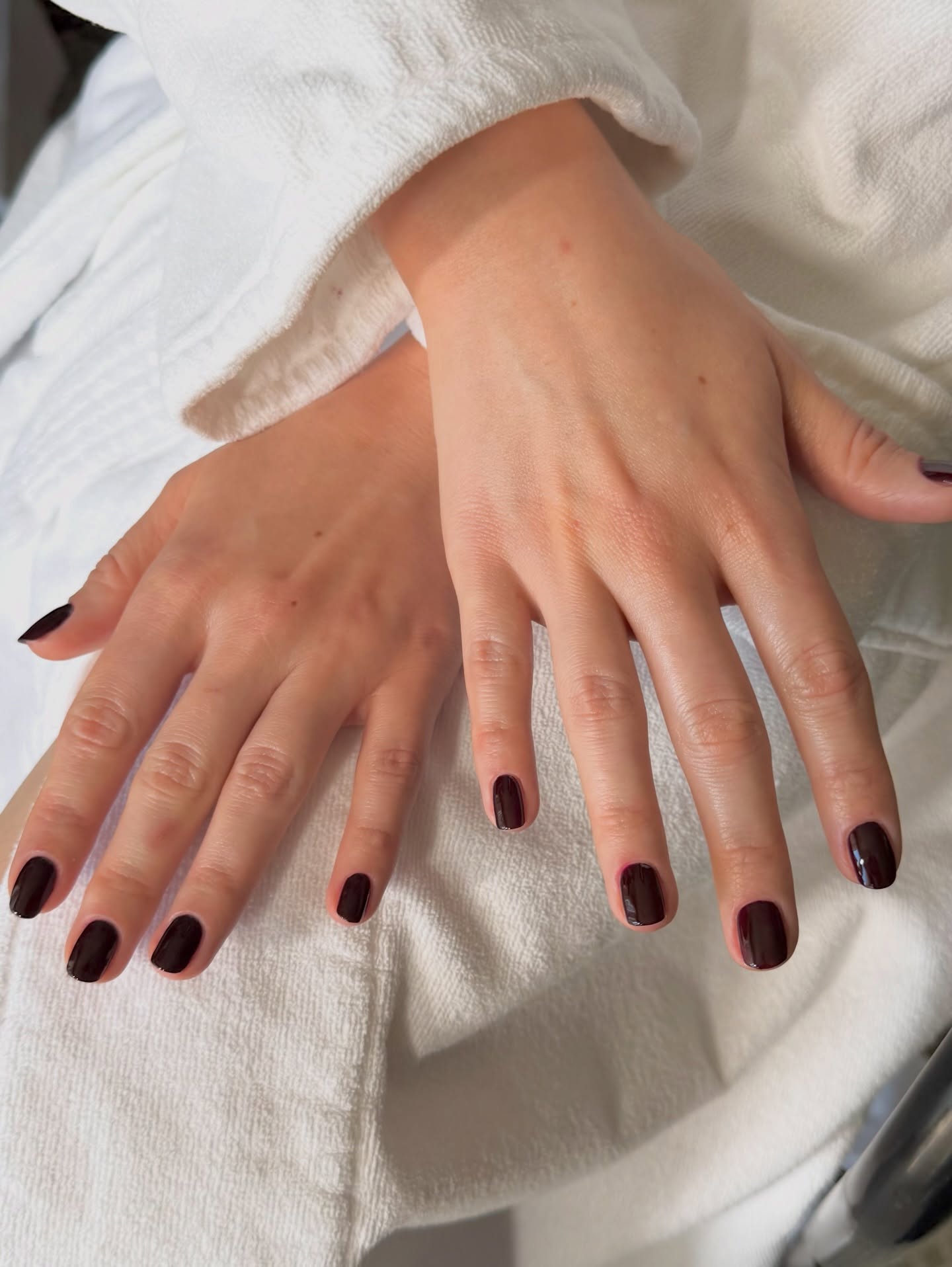 Photo of black cherry nails