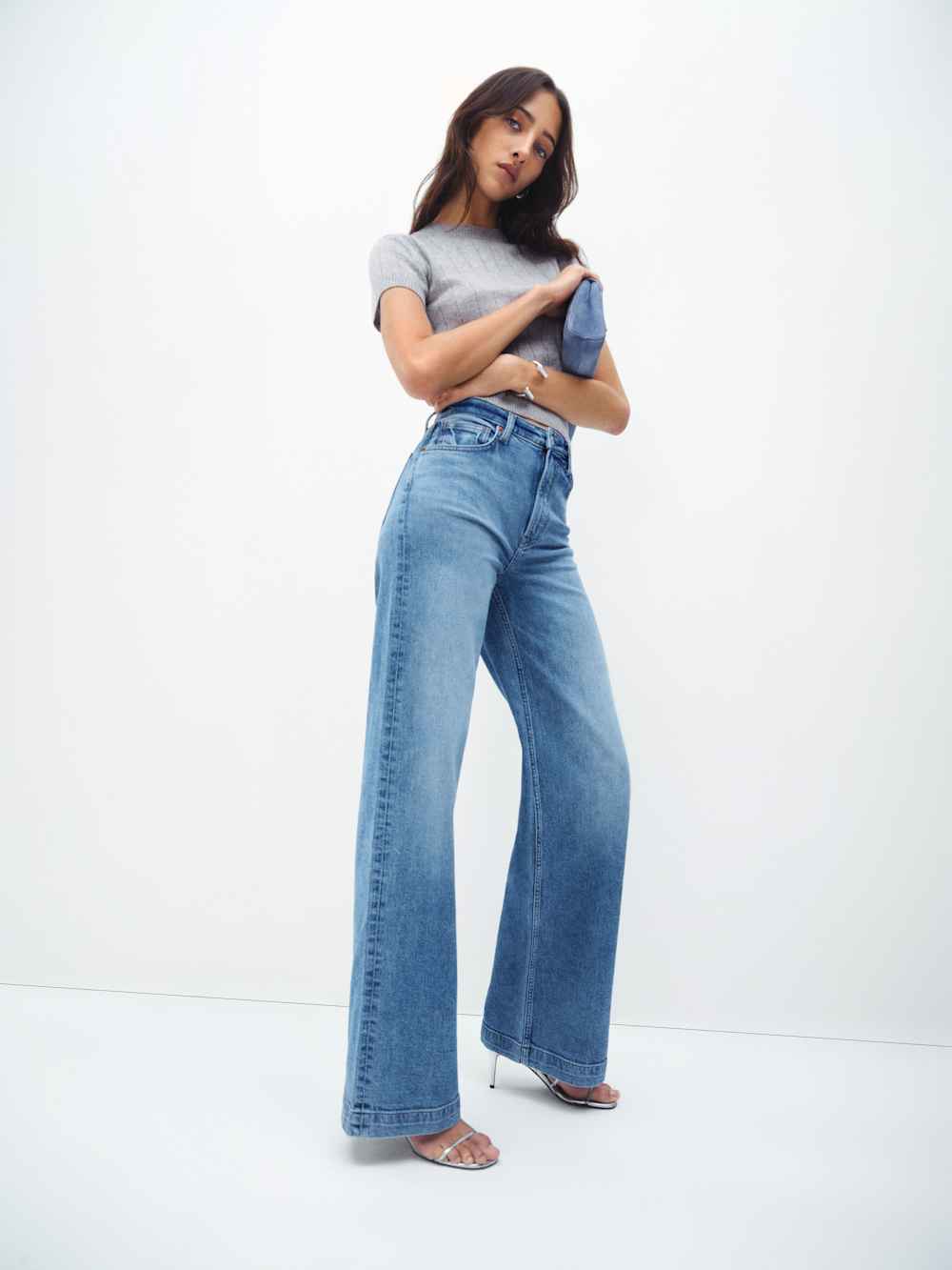 Bex Super Stretch High Rise Wide Leg Jeans