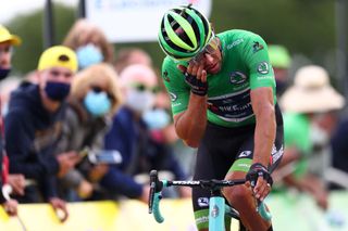 A dejected Michael Matthews (BikeExchange) after stage 2 of the Tour de France