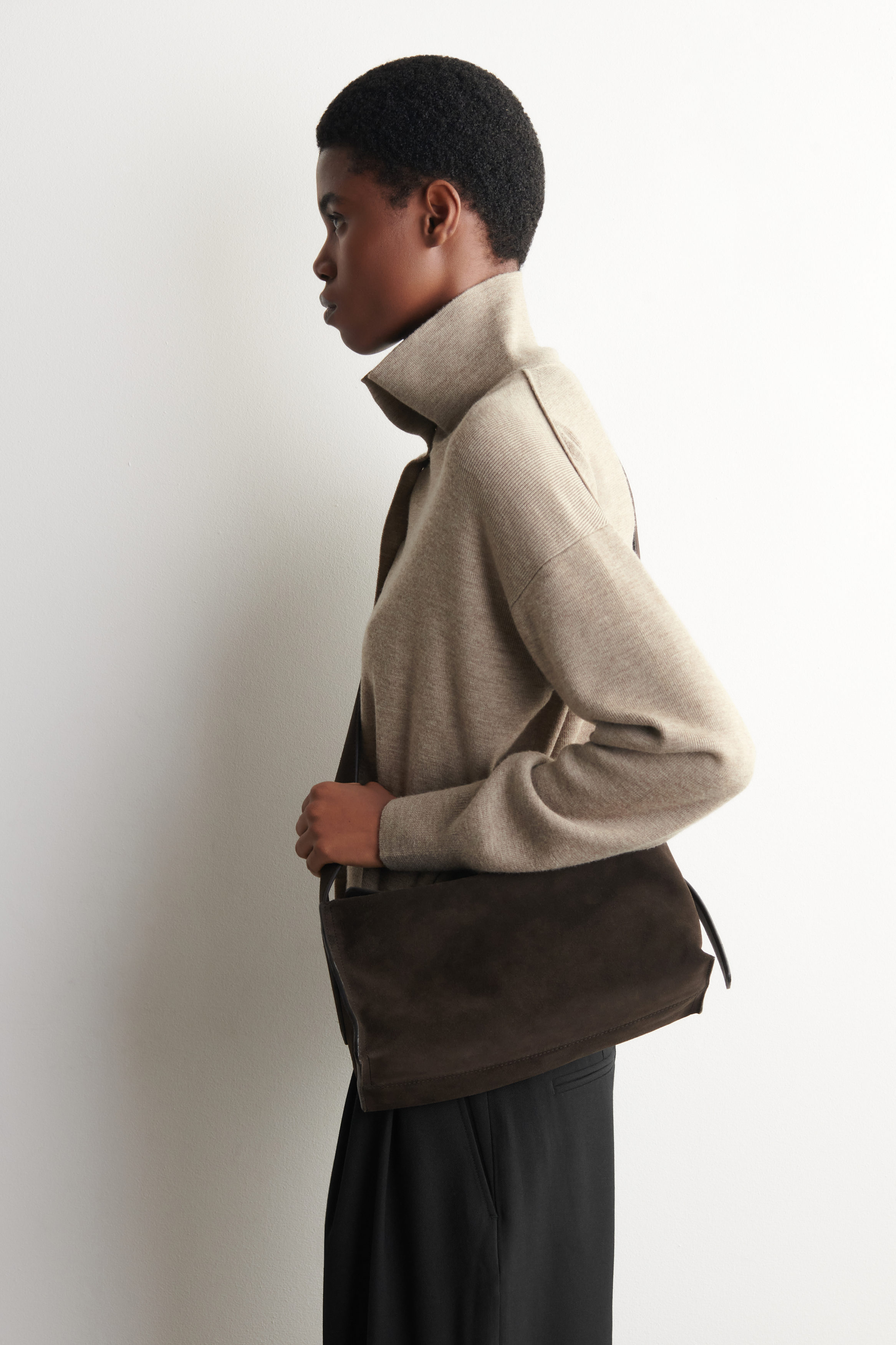 Plinth Crossbody Bag - Suede