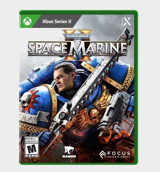 Space Marine 2 Xbox box on a plain background