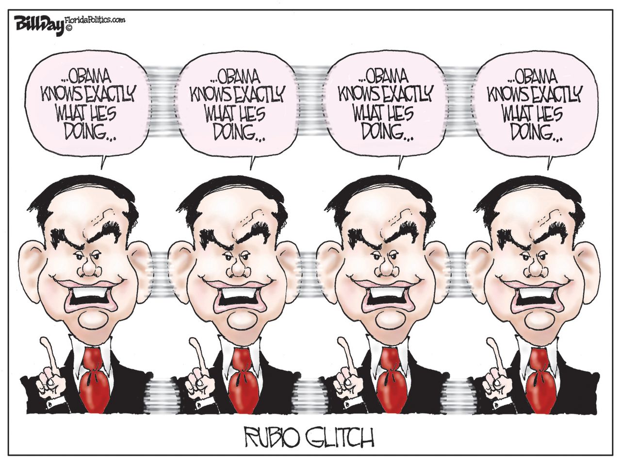 Political Cartoon U.S. Rubio Obama