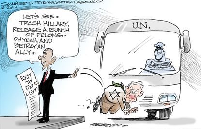 Obama cartoon U.S. President Obama Hillary Clinton Israel UN
