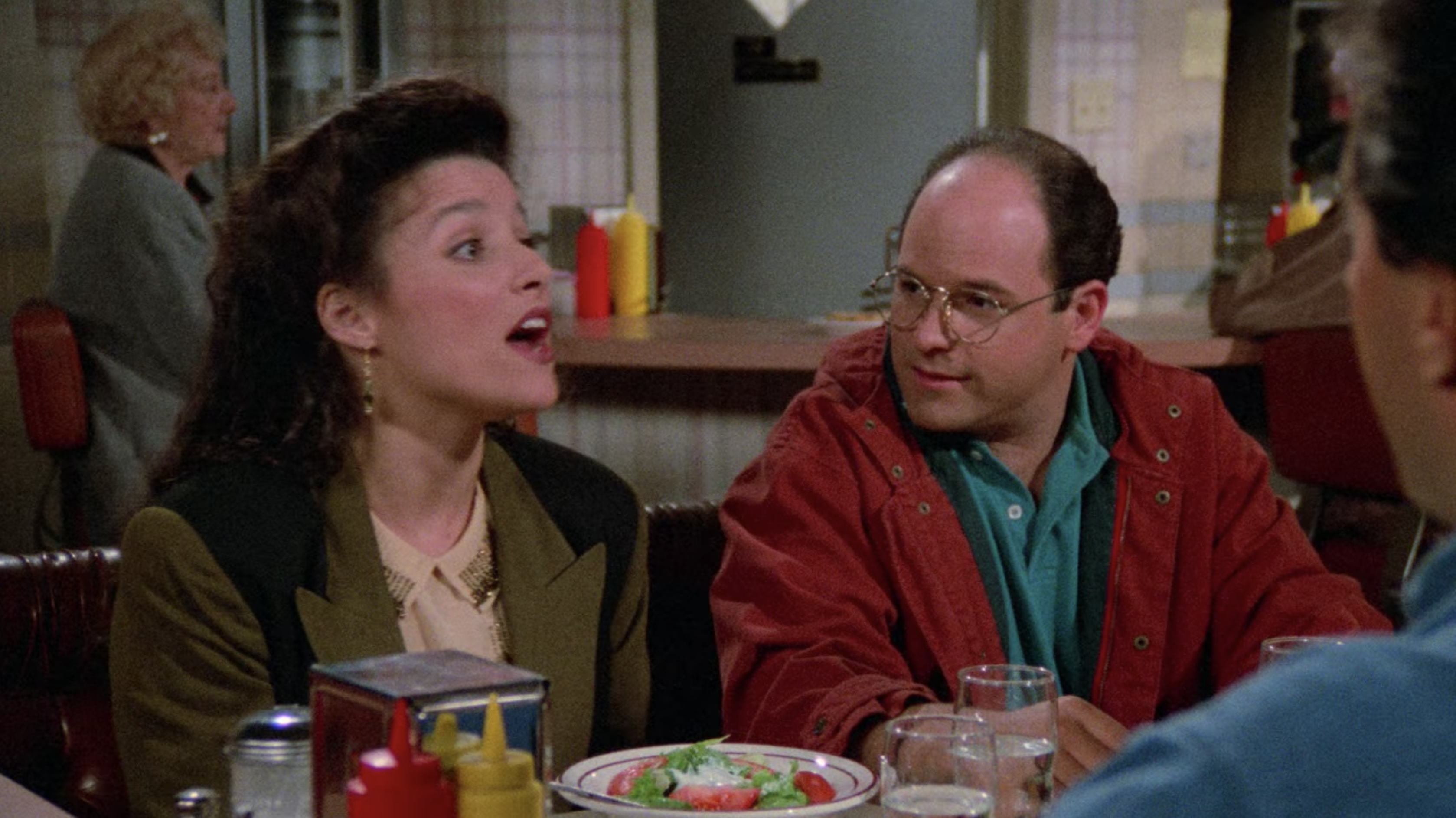 Elaine and George in The Contest, one of the best seinfeld episodes