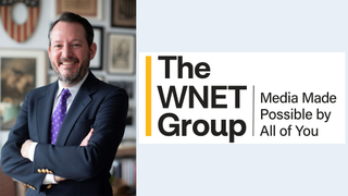Edward F. O'Keefe with WNET logo