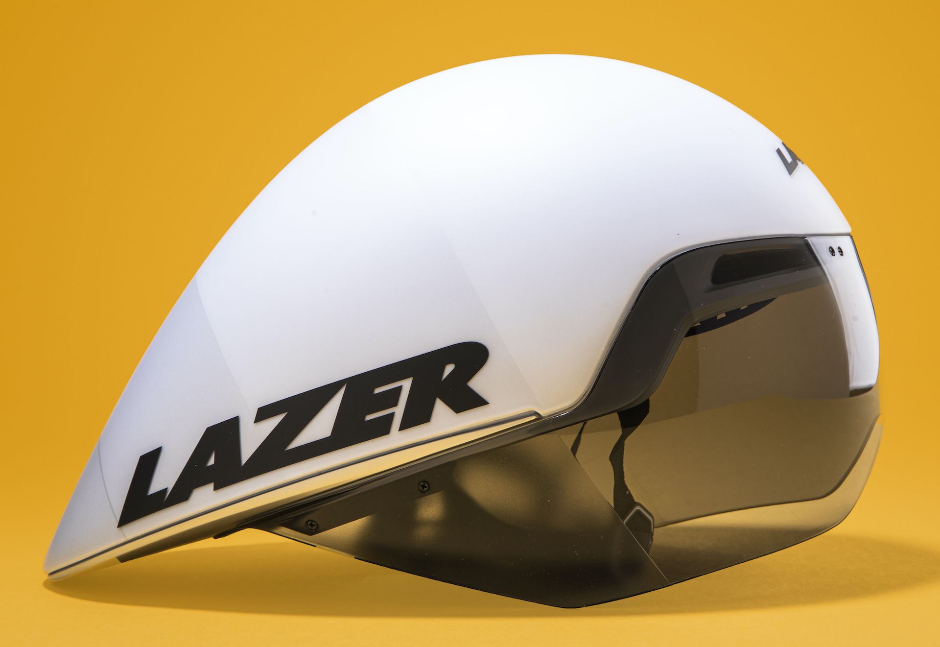 Image shows Lazer Volante TT helmet in white