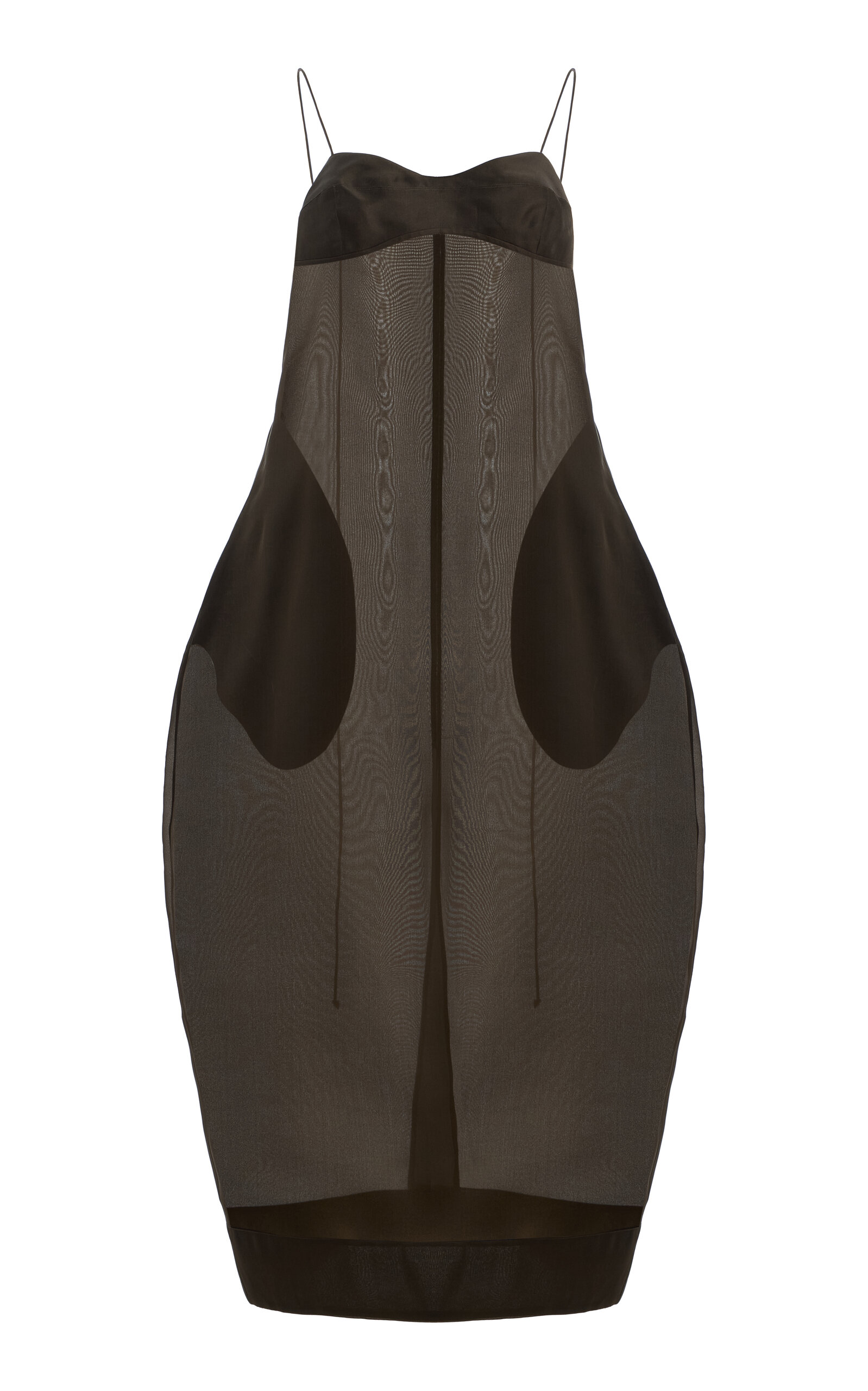 Sheer Silk-Organza Bustier Volume Midi Dress