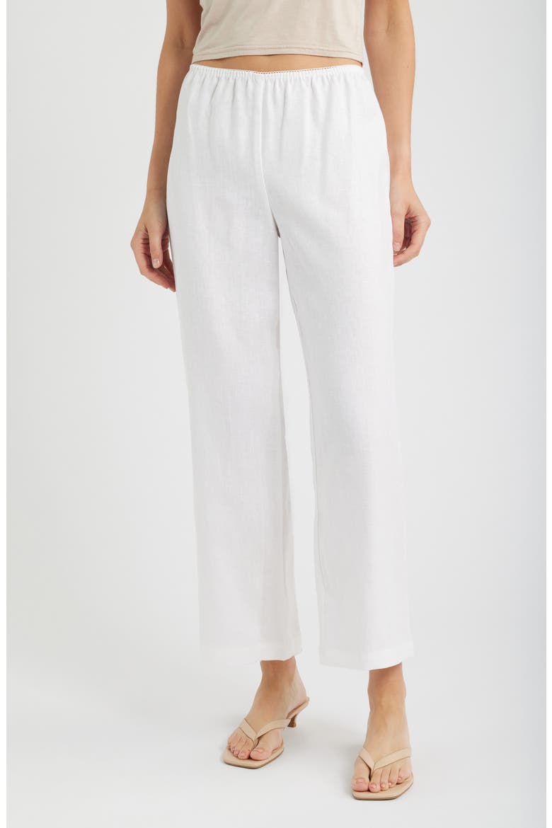 Lilah Lace Trim Linen Pants