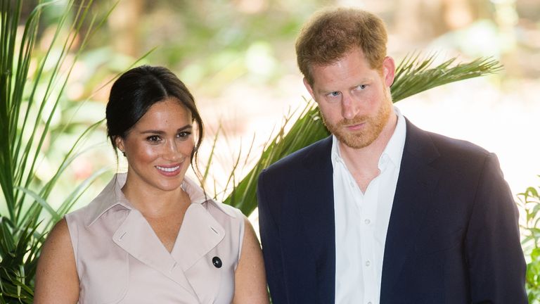Prince Harry, Duke of Sussex and Meghan, Duchess of Sussex visit the British High Commissioner's residence to attend an afternoon reception to celebrate the UK and South Africa’s important business and investment relationship, looking ahead to the Africa Investment Summit the UK will host in 2020