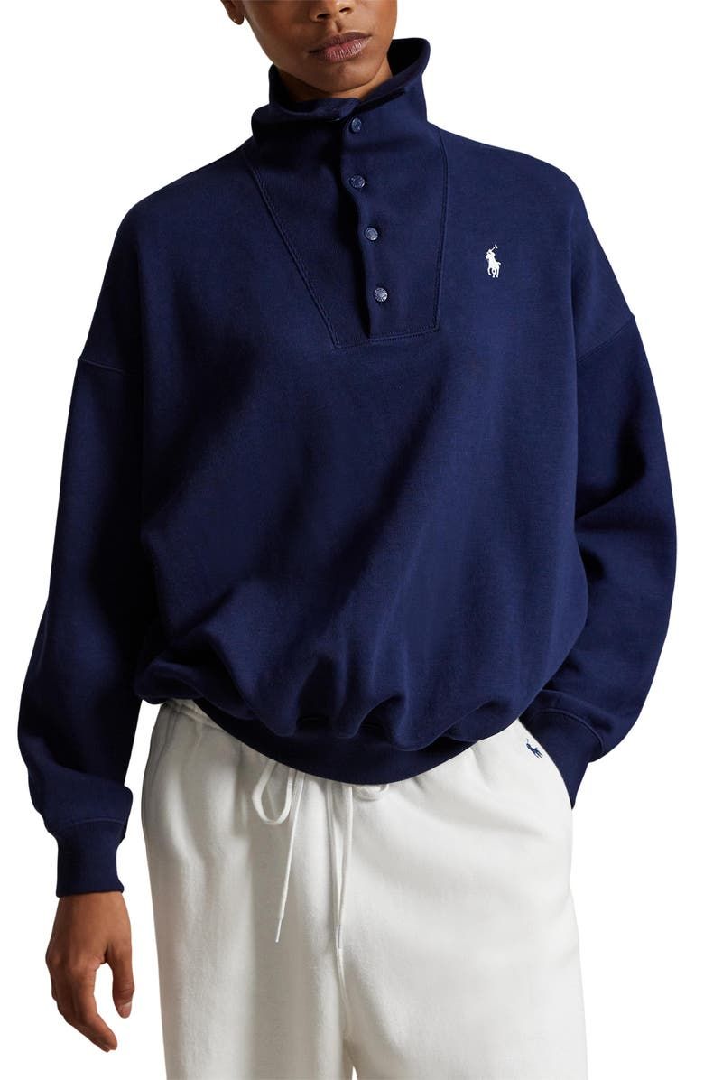 Team Usa Embroidered Graphic Snap Placket Sweatshirt