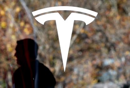A Tesla logo in California 