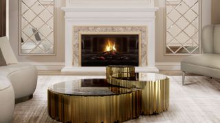 Luxury marble fireplace