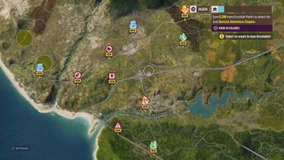 A screenshot from Forza Horizon 5 showing the map screen