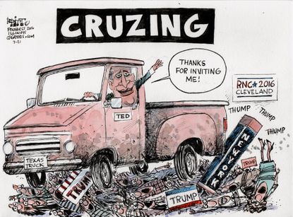Political cartoon U.S. Cruzing