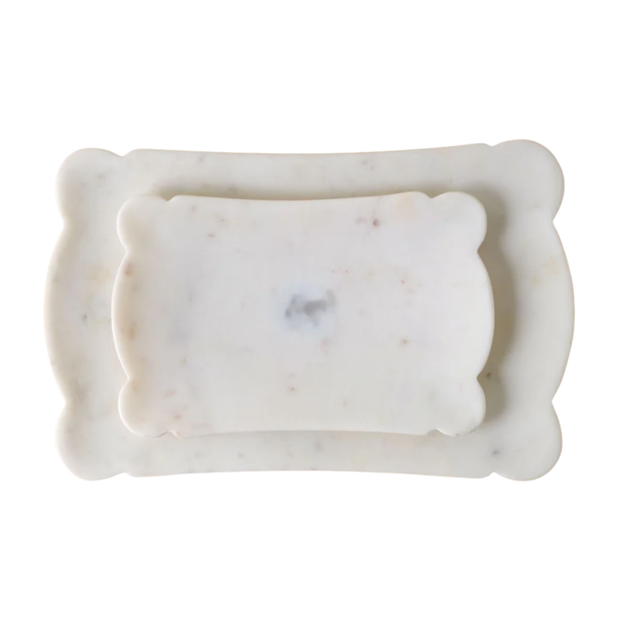 set of two marble trays