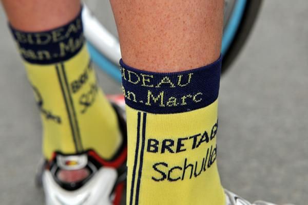 The Bretagne - Schuller team has customized socks.