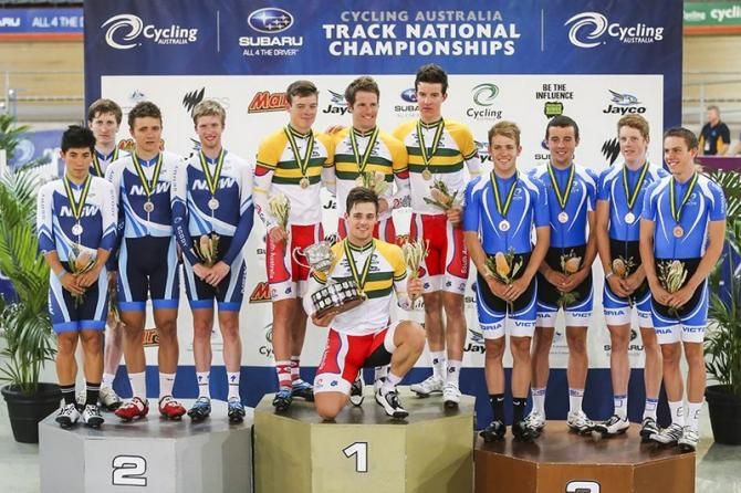 The Mens Individual Pursuit podium.