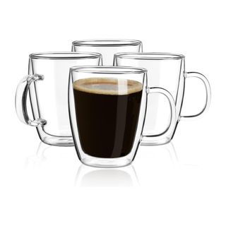 Glass double-walled mug set from Amazon