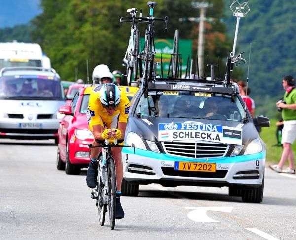 Andy Schleck lost 2:31 to Cadel Evans over the 42.5km course