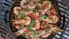 Grilled prawns garam masala butter