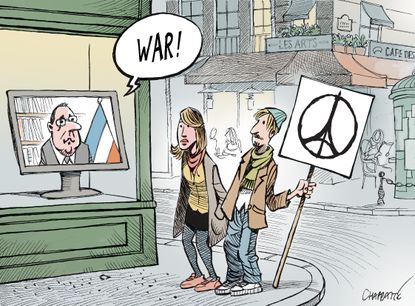 Editorial cartoon World France Francois Hollande War