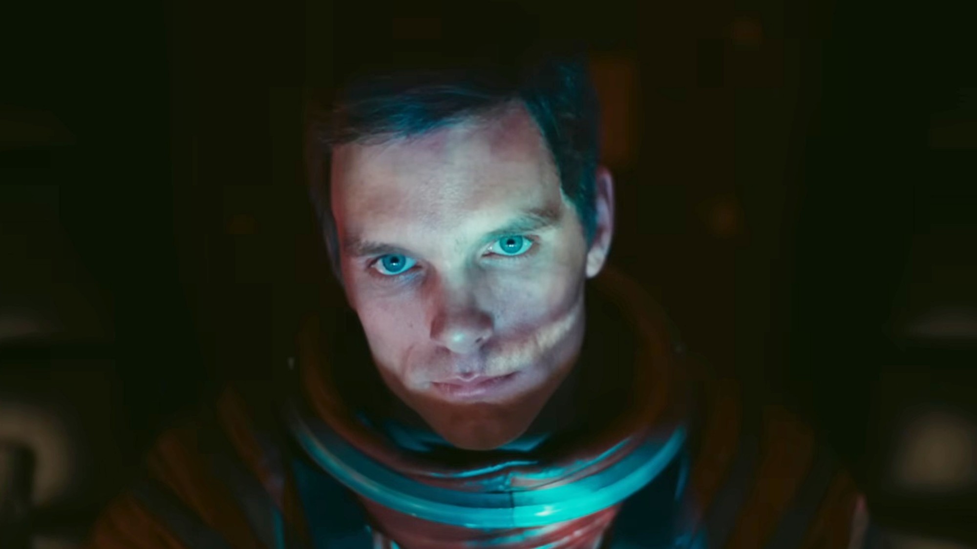 Keir Dullea wearing a spacesuit in 2001: A Space Odyssey