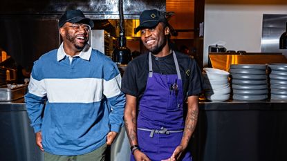 Chef Kwame Onwuachi and Chef de Cuisine Martel Stone at Dogon Restaurant