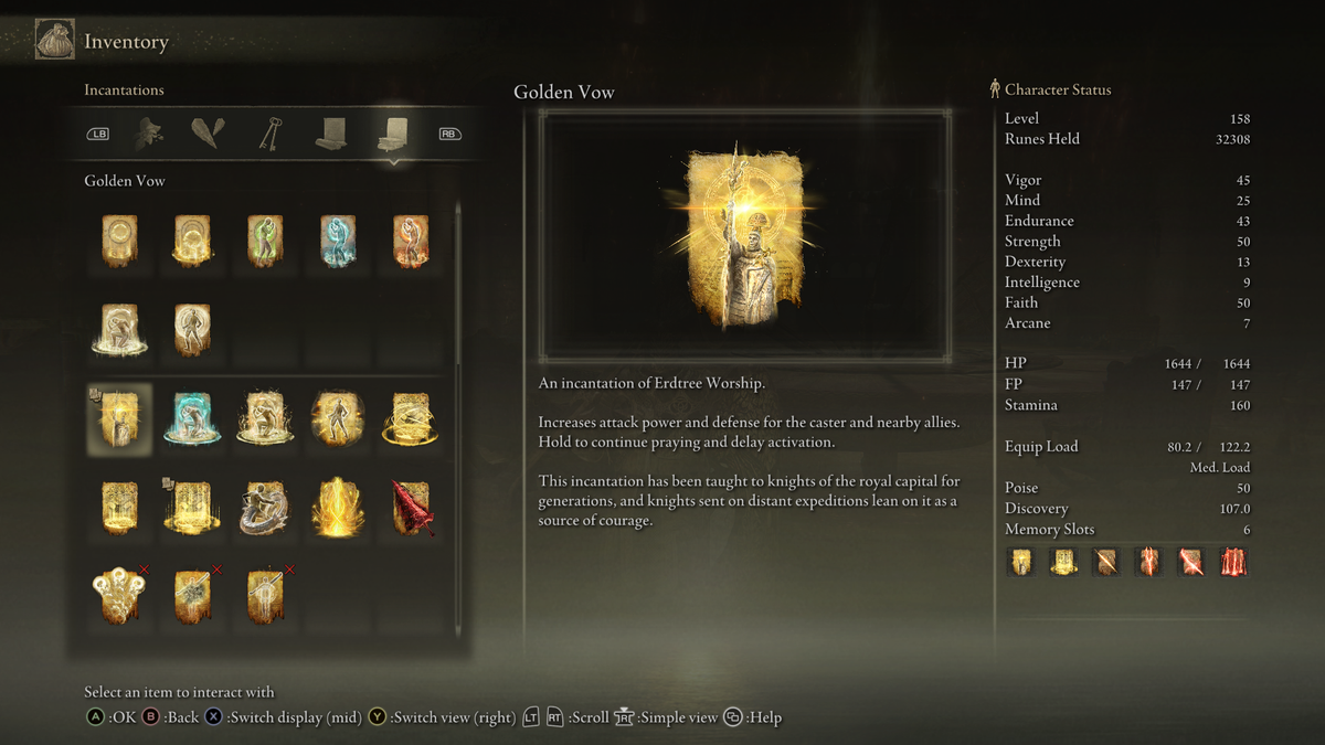 The Golden Vow incantation.