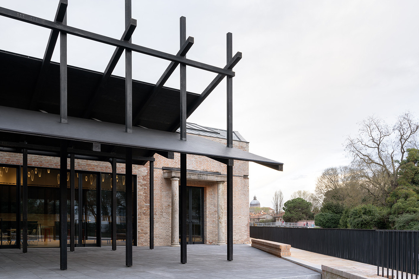 image of the restored Central Pavilion in Venice, empty from exhibitions and clean and polished