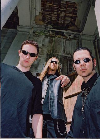Ihsahn in his Emperor days with Trym (left) and Samoth (centre)